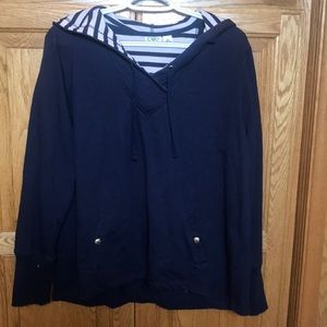 cato sweatshirt Dark navy and pink striped